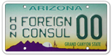 Arizona Honorary Foreign Consul diplomatic license plate