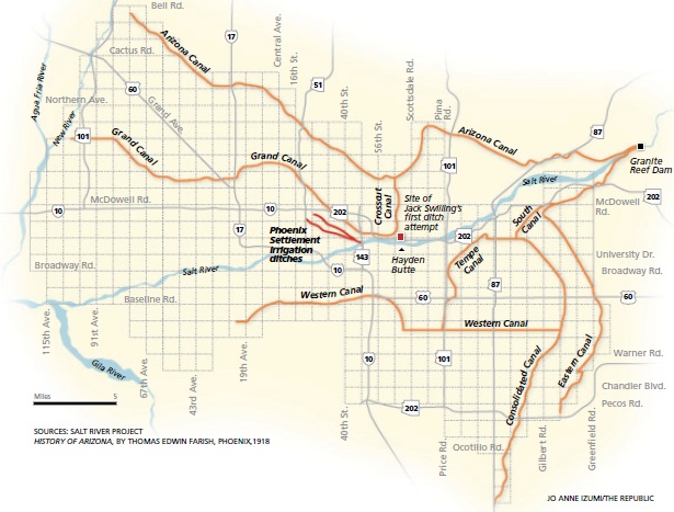 Map of Phoenix canal system