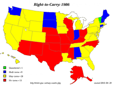 States that allowed concealed carry in 1986