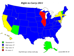 States that allowed concealed carry in 2011