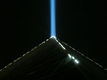 Laser beam on Luxor Hotel in Las Vegas, Nevada