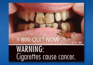 US government tobacco warning labels released June 20, 2011 - Warning: cigarettes cause cancer  1-800-QUIT-NOW - U.S. HHS