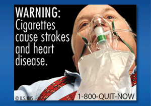US government tobacco warning labels released June 20, 2011 - Warning: cigarettes cause strokes and heart disease - U.S. HHS